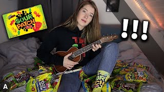 Singing and eating sour patch kids *CHILL VIBES*