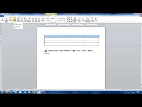 Word Lezione #19 Eliminare riga o Colonna da una tabella