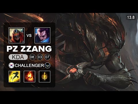 Pz ZZang vs ZED99 - Yasuo vs Zed Mid - KR Challenger - Patch 13.8 Season 13