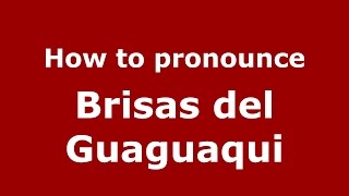 How to pronounce Brisas Del Guaguaqui