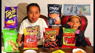 Hot Chips Challenge paqui Chip, Hot Cheetos, Takis, Funyuns, Hot Fries recorded with iPhone X 4K