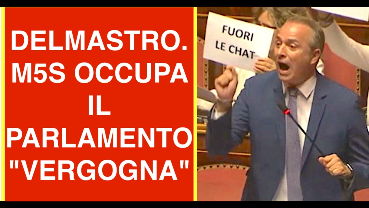 DELMASTRO. M5S OCCUPA IL PARLAMENTO DOPO IL NO ALLE CHAT "VERGOGNA VERGOGNA"