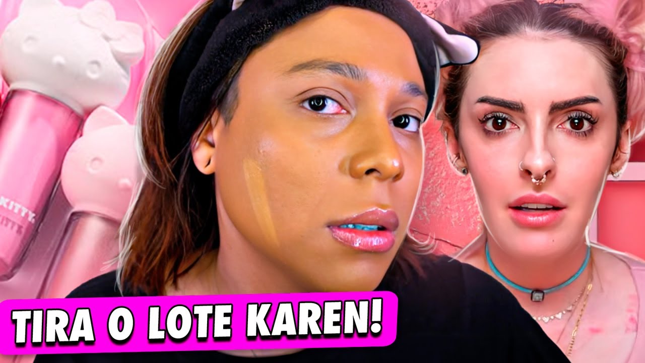 TESTANDO AS MAKES DA HELLO KIT ENQUANTO A BASE DA KAREN BACHINI OXIDA | BLOGUEIRINHA