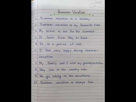 10 Lines Essay On Summer Vacation In English