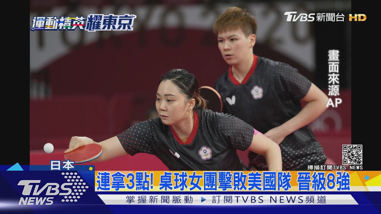 桌球女團鄭怡靜、陳思羽、鄭先知擊敗美國隊　晉級8強