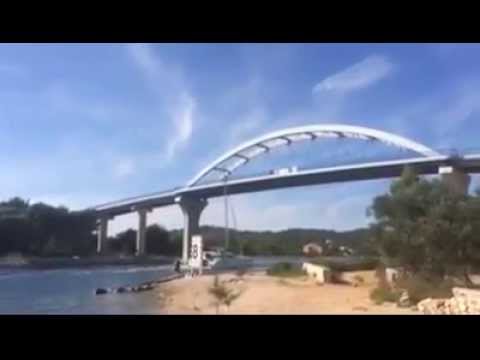 Sailing ship and bridge collision crash - Ugljan Pasman - FAIL !!!!!