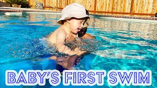 Babies First Time Swimming