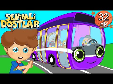 Otobüsün Tekerleği Yuvarlak 🚌 ile 32 dk Sevimli Dostlar Bebek Şarkıları | Çocuk Şarkıları
