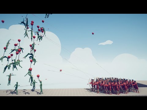 100x BALLOON ARCHERS try to defende bridge from zombie horde - Totally Accurate Battle Simulator