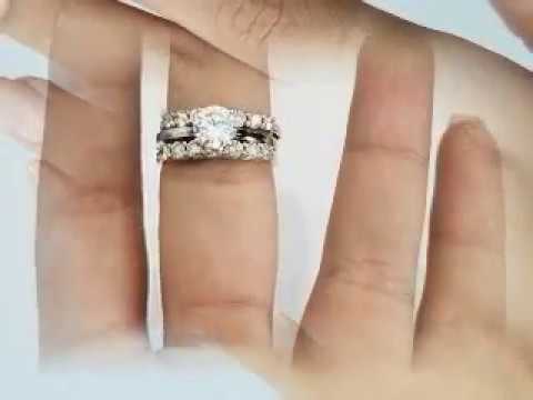 14k Yellow Gold Round Diamonds Prong Solitaire Enhancer Ring Guard Wrap Wedding