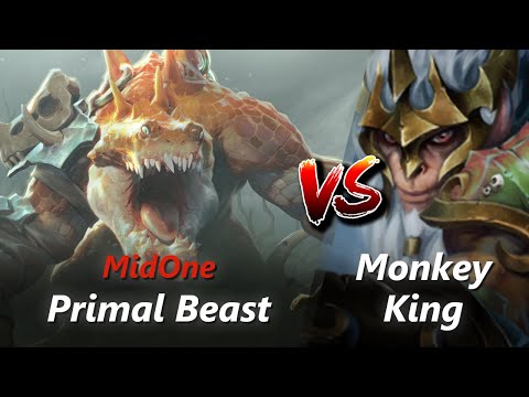 MidOne offlane Primal Beast vs Monkey King/Warlock | First 10 minutes