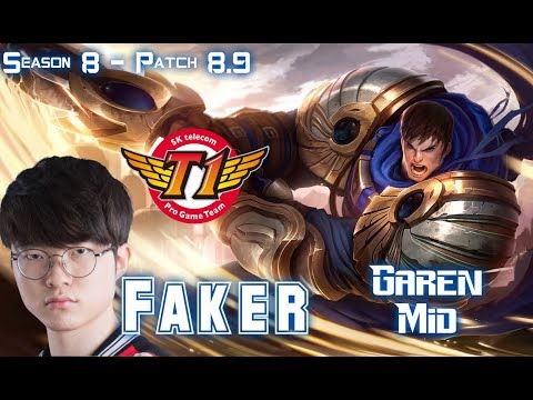 SKT T1 Faker GAREN vs ZOE Mid - Patch 8.9 KR Ranked