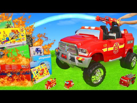 Fire Truck Ride On Extinguishes a Fire