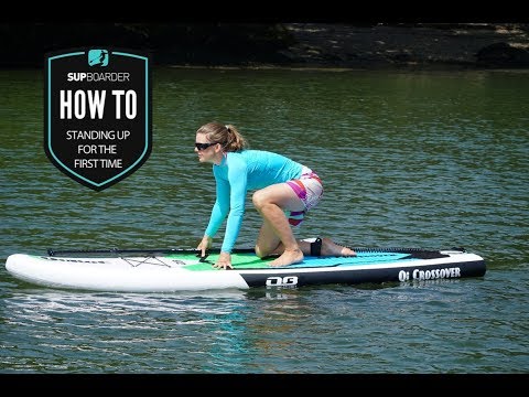 Standing up for the first time on a SUP / Getting into SUP how to video thumbnail