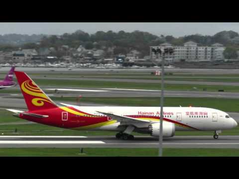 Hainan Airlines Boeing 787-8 Departing Boston [HD] - May 7, 2016