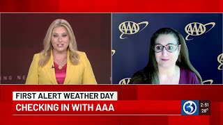 Checking in on road conditions with AAA