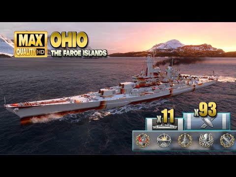 Battleship Ohio in a old school battle - World of Warships