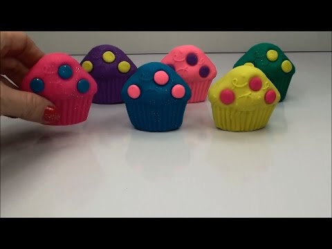 Play doh Sparkle Compound Cupcakes with Animal Molds Fun Creative Playdough Ideas for Kids Video