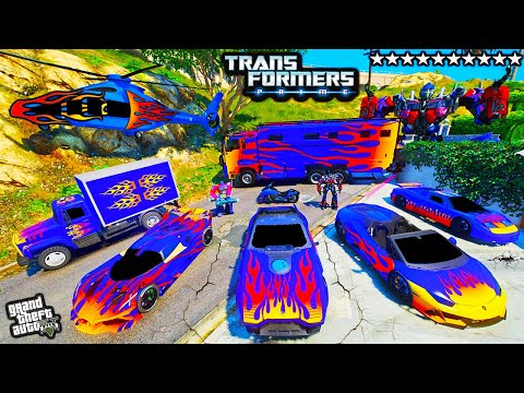 GTA 5 - Stealing TRANSFORMERS "OPTIMUS PRIME" Cars with Franklin in GTA 5!