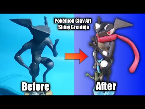 Pokemon Figures Making | Sculpting Shiny Greninja Pokemon Clay Art