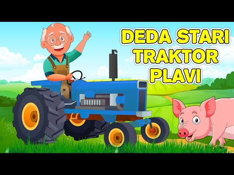Deda stari traktor plavi 💚 Pesmica za decu 💛 Učimo životinje ❤️️ Zvukovi životinja 💜 Animal sounds