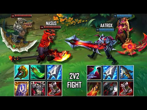 NASUS & RENEKTON vs AATROX & RHAAST 2V2 FULL BUILD FIGHTS & Best Moments!