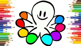  Como desenhar um polvo fofo para colorir 