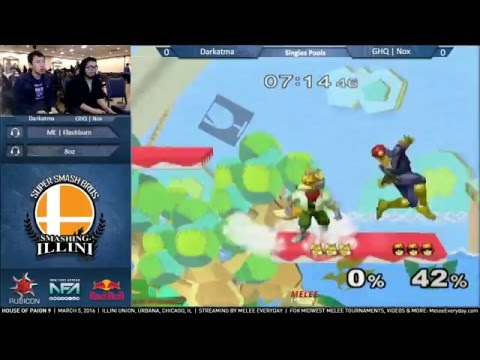House of Paign 9 - Darkatma (Fox) vs. GHQ | Nox (Falcon) - SSBM - Singles Pools