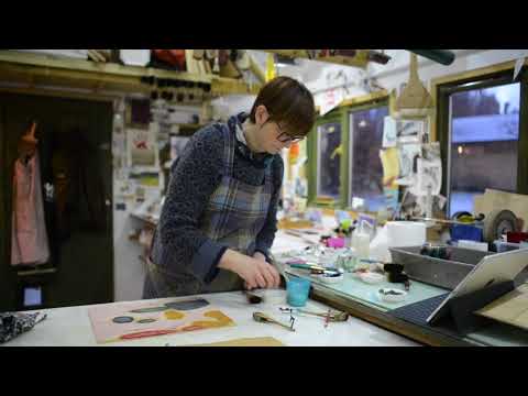 Printing a Japanese Woodblock Print Diptych 'Mrs Sasuka's Garden'