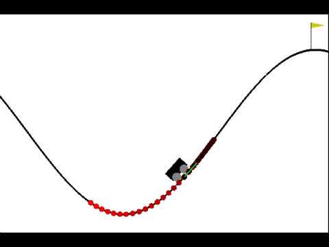 2D mountain car with random actions