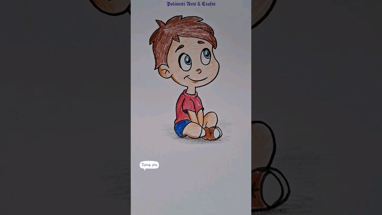 How to Draw a Sitting Cute Boy Easy #shorts #ytshorts #youtubeshorts #shortvideo #trending #viral