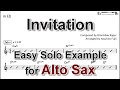 Invitation - Easy Solo Example for Alto Sax
