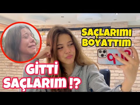 GİTTİ SAÇLARIM MAHVOLDU !! 2 KEZ Saçlarımı Boyattım Vlog. Tuana Zeybek