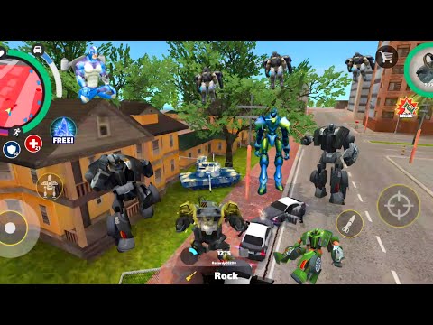 ROPE HERO VICE TOWN (BD-100 ROBOT FIGHT AGAINST TANK AND POLICE ROBOT CAR) ANDROID GAMEPLAY HD