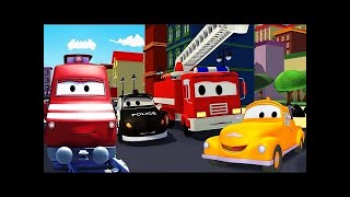 カーシティーのカール・トランスフォーマーとパトカー|車＆トラック建設アニメ（子供向け）