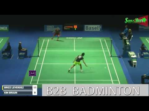 2017 YONEX SWISS OPEN R64 MS Brice Leverdez vs Kim Bruun