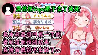 本來想叫囂自己會在比賽拿第一的Miko，看到自己居然被預測爲冠軍候選人後直接宕機！【櫻巫女】【hololive中文精華】【ホロライブ切り抜き】【中日字幕|附語法、單詞解釋】