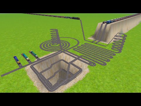 THREE RAILS CROSSING FOR CHASM SQUARE RAILROAD TRACK ZIG ZAG TRACKS/ trains beamng 