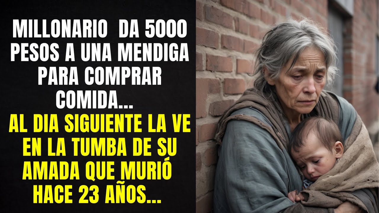 MILLONARIO DA 5000 PESOS A UNA MENDIGA, AL DÍA SIGUIENTE LA VE EN LA TUMBA DE SU AMADA QUE MURIÓ Y..