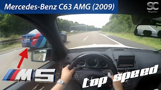 Mercedes-Benz C63 AMG (2009) on German Autobahn - POV Top Speed Drive