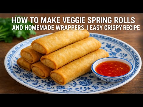 “How to Make Veggie Spring Rolls AND Homemade Wrappers | Easy Crispy Recipe”