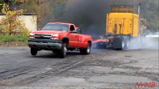 Semi vs Dually Tug O War Daisy Dukes Truck Show