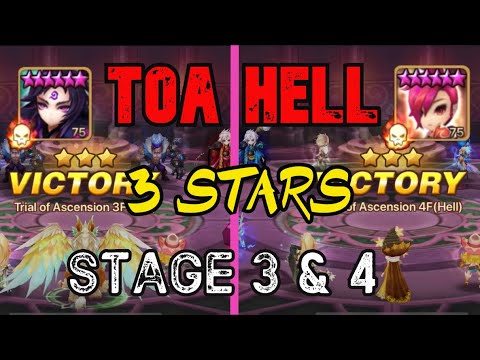 SUMMONERS WAR / TOA HELL STAGE 3 AND 4 / 3 STAR CLEARED. DARK ART MASTER (MOOKWOL) AND ASTAR