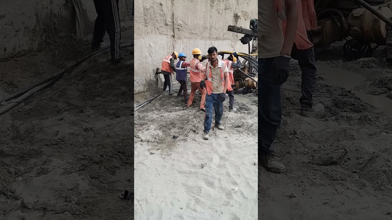 cable anchor installation work||ground anchoring work #civilengineering #construction