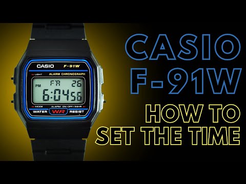 How to set the time on a Casio F91W Watch | Set Time on Casio Watch with three Buttons