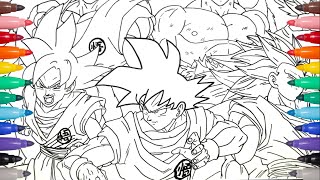 Dragon Ball Coloring Pages - Coloring All Goku Transformations