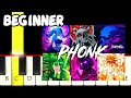 10 Famous Phonk Songs Slow And Easy Piano Tutorial Beginner
