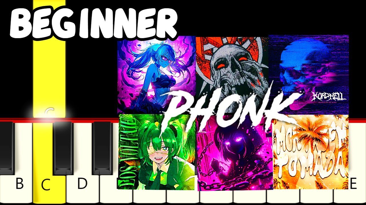 10 Famous Phonk Songs - Slow and Easy Piano Tutorial - Beginner