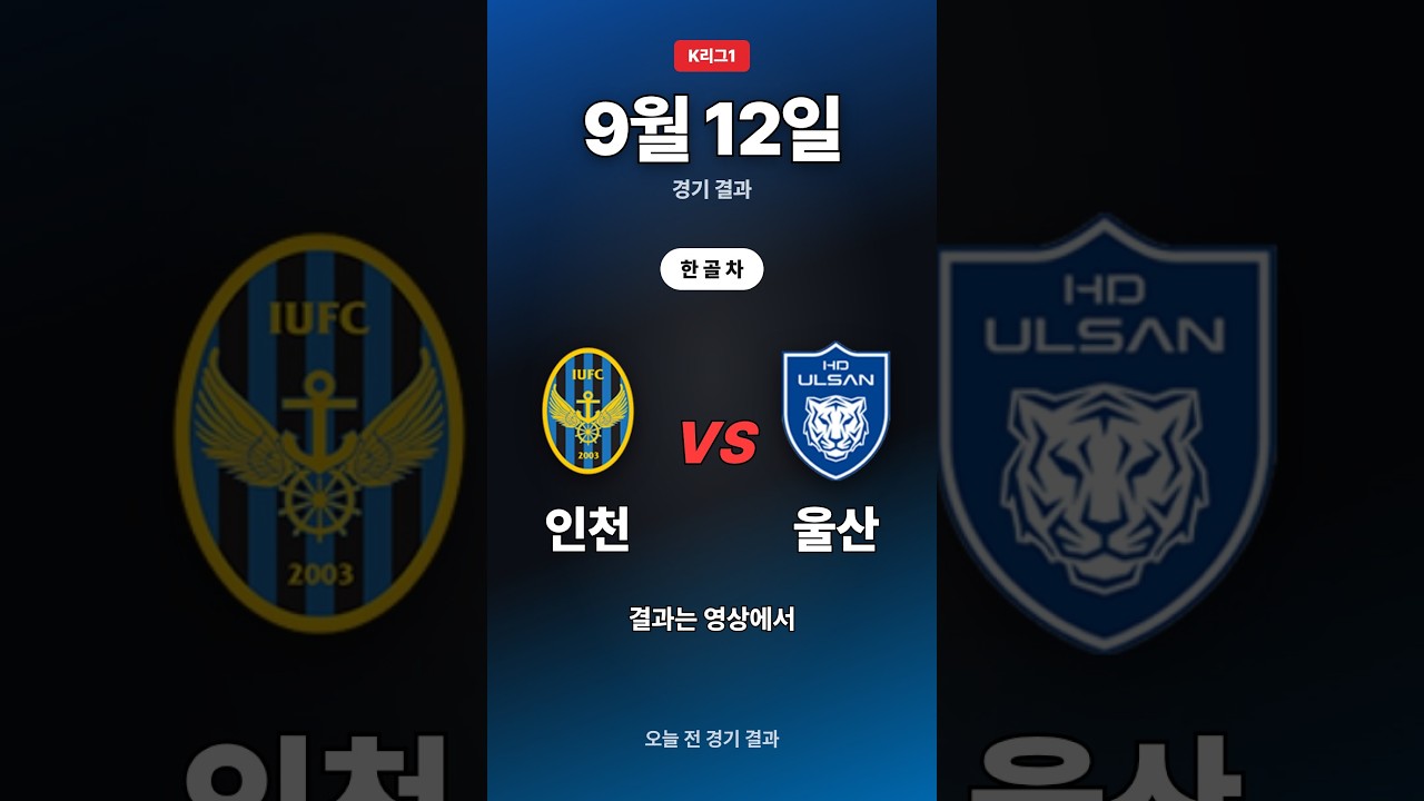 울산, 인천 꺾고 2-1 승 | K리그1 9/12 #Shorts