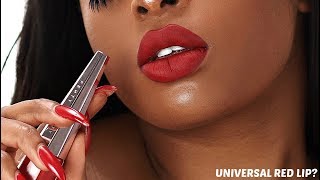 THE PERFECT RED LIP TUTORIAL FOR THE HOLIDAYS ft Fenty Beauty Stunna lip paint in uncensored